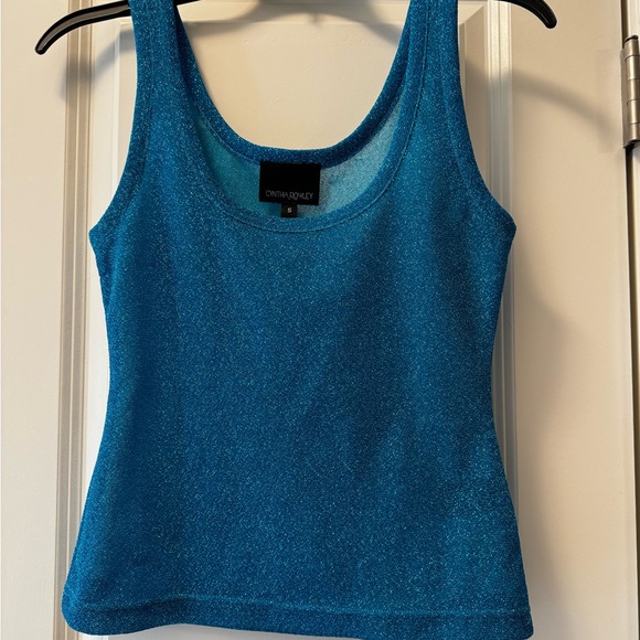 Cynthia Rowley Tops - Cynthia Rowley Blue Fitted Sleeveless Tank Top